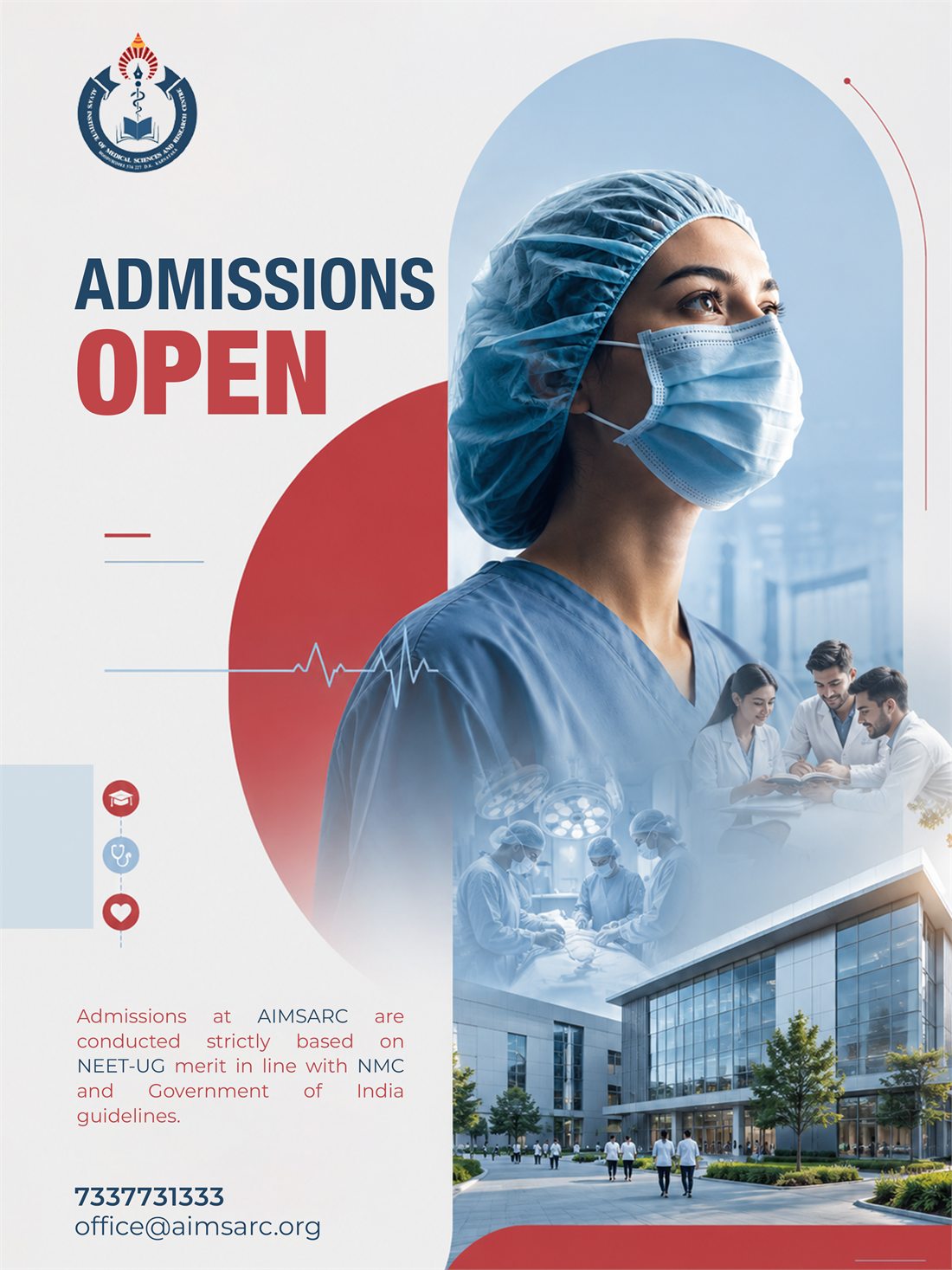 Admissions campaign poster for Alva's Institute of Medical Sciences
